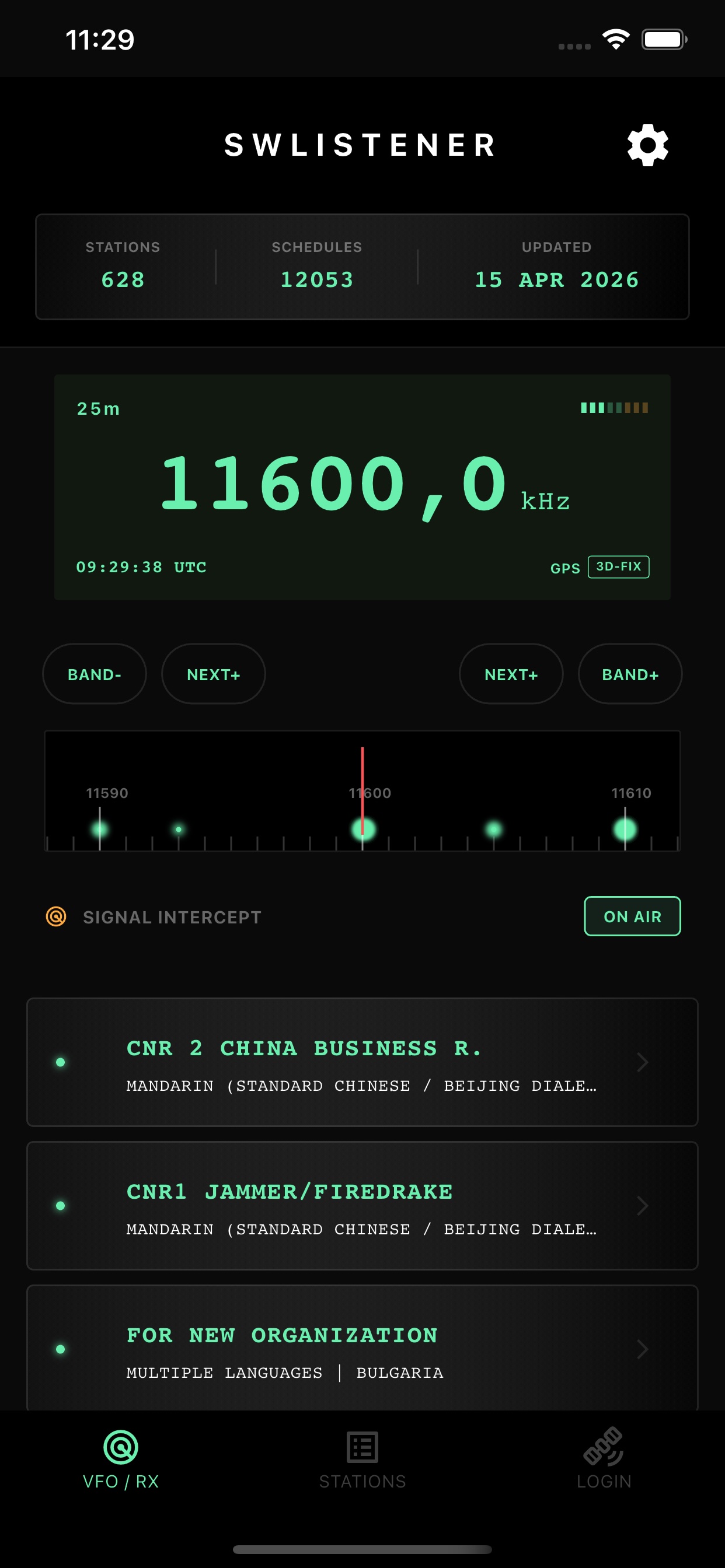 SWListener — VFO principale