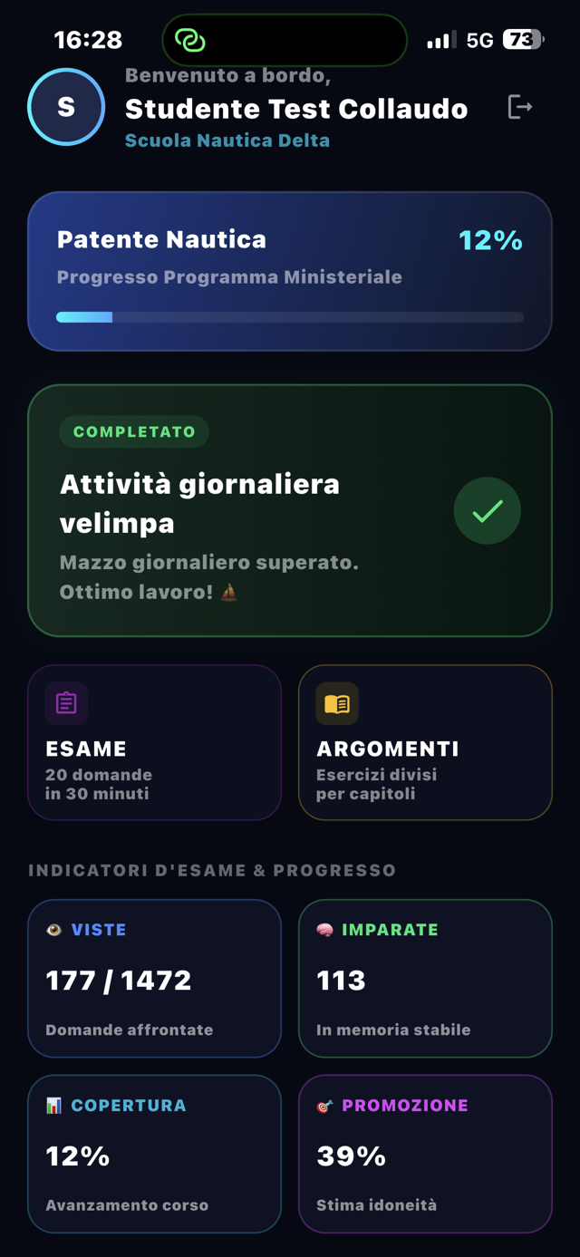 Velimpa app — dashboard allievo