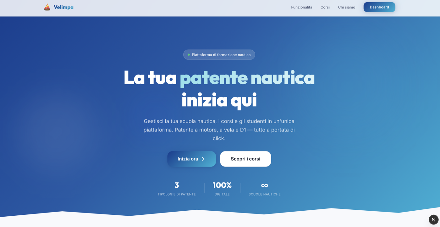 Velimpa — home pubblica della piattaforma
